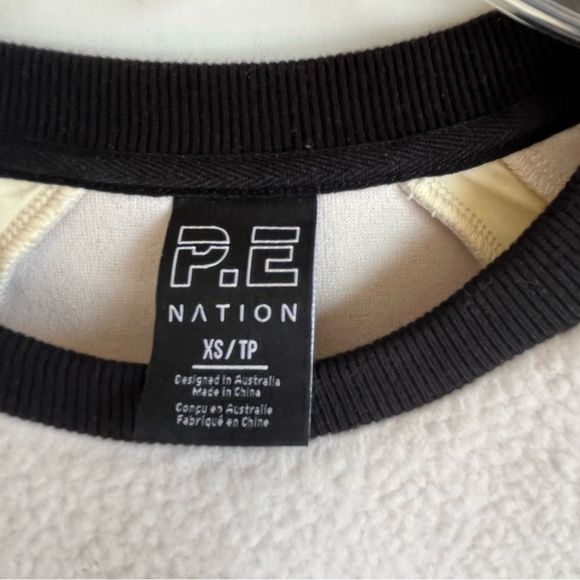 P.E Nation Frontside Sweat in White Sand Sherpa Crop Pullover Women's Size XS - Picture 8 of 10